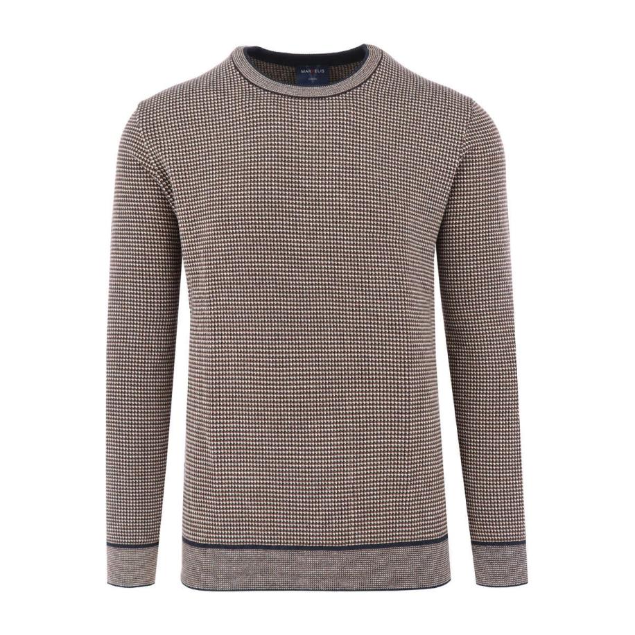Marvelis Casual Trui ronde hals noga, Motief Bruin
