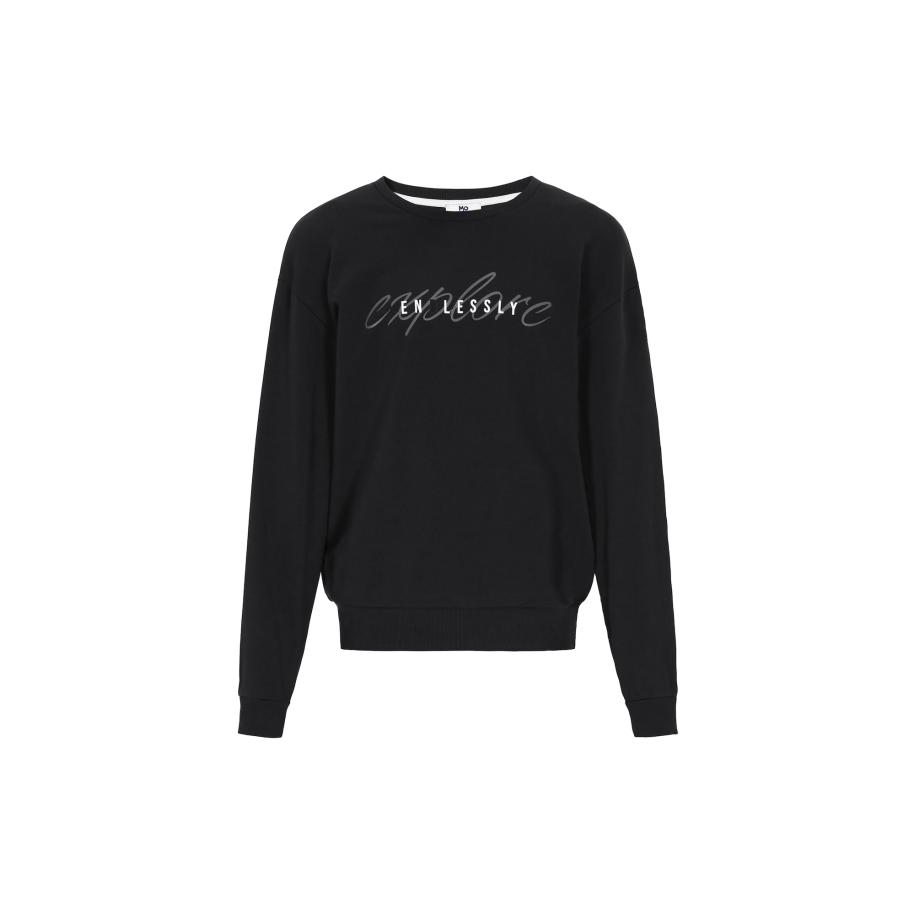 MO MO Sweatshirt Back To School grijs / zwart / wit -
