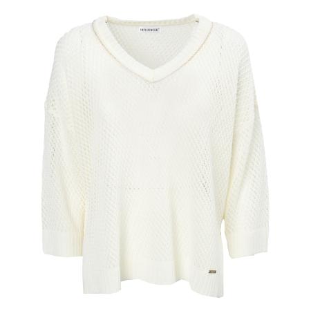 Influencer Influencer Trui Holed pattern pull zwart / wit