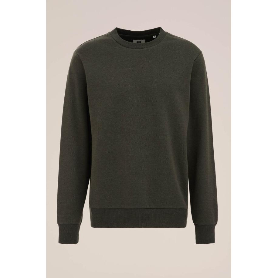 WE Fashion Heren regular fit sweater - Regular fit - Donkergroen - Katoen - Maat: S Groen