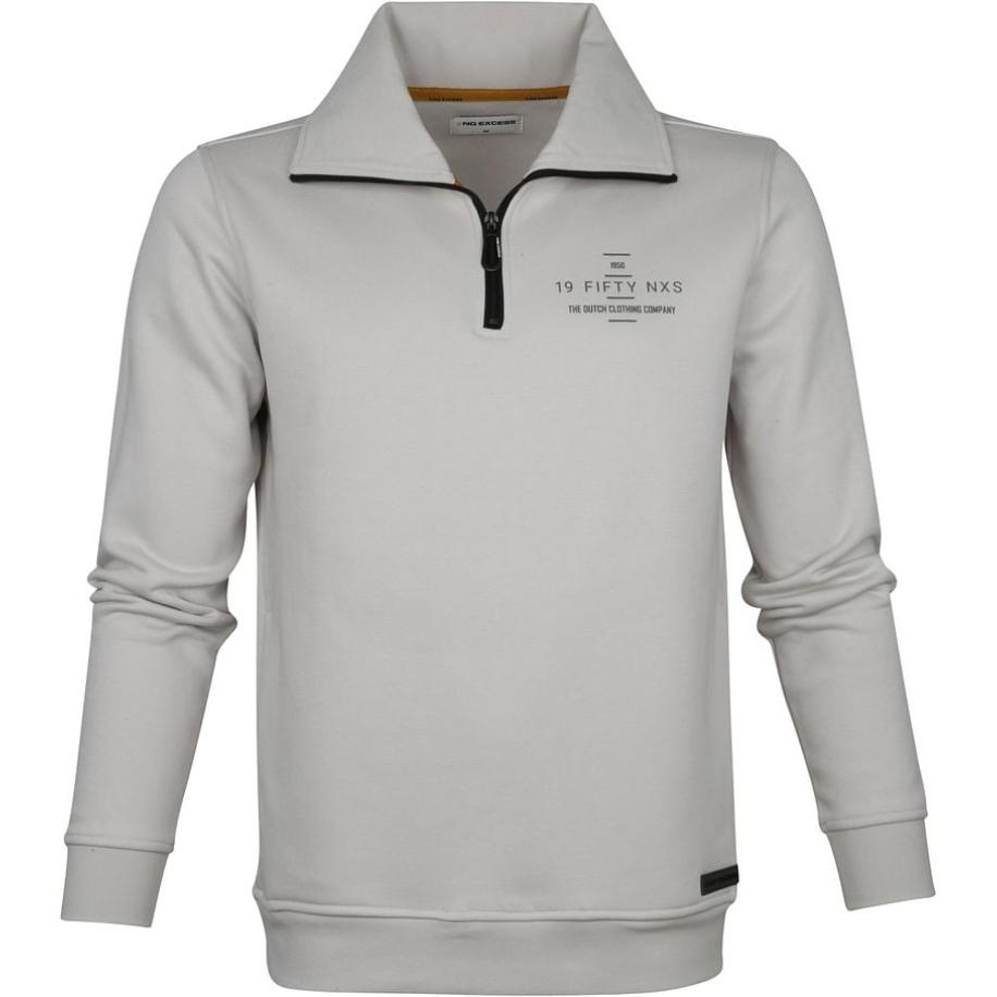 No Excess Half Zip Trui Beige Bruin