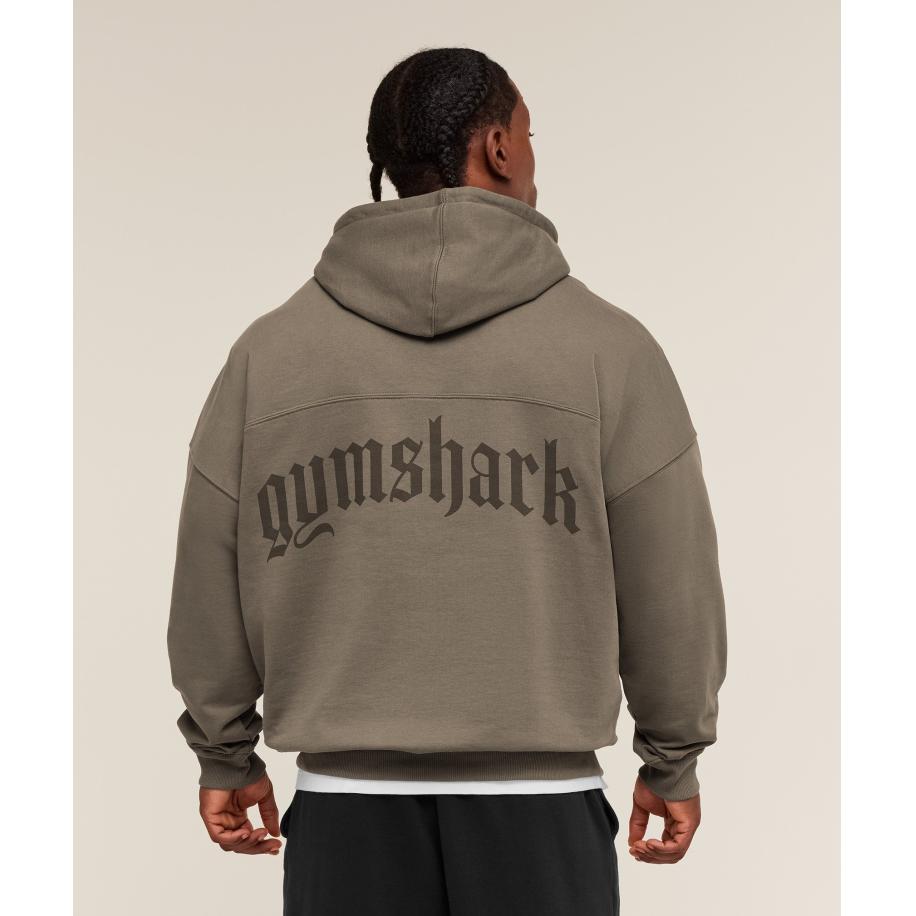 Gymshark Olde English Hoodie Camo Brown Bruin