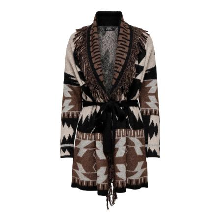 Only ONLY Gebreid vest MYRA bruin / greige / zwart