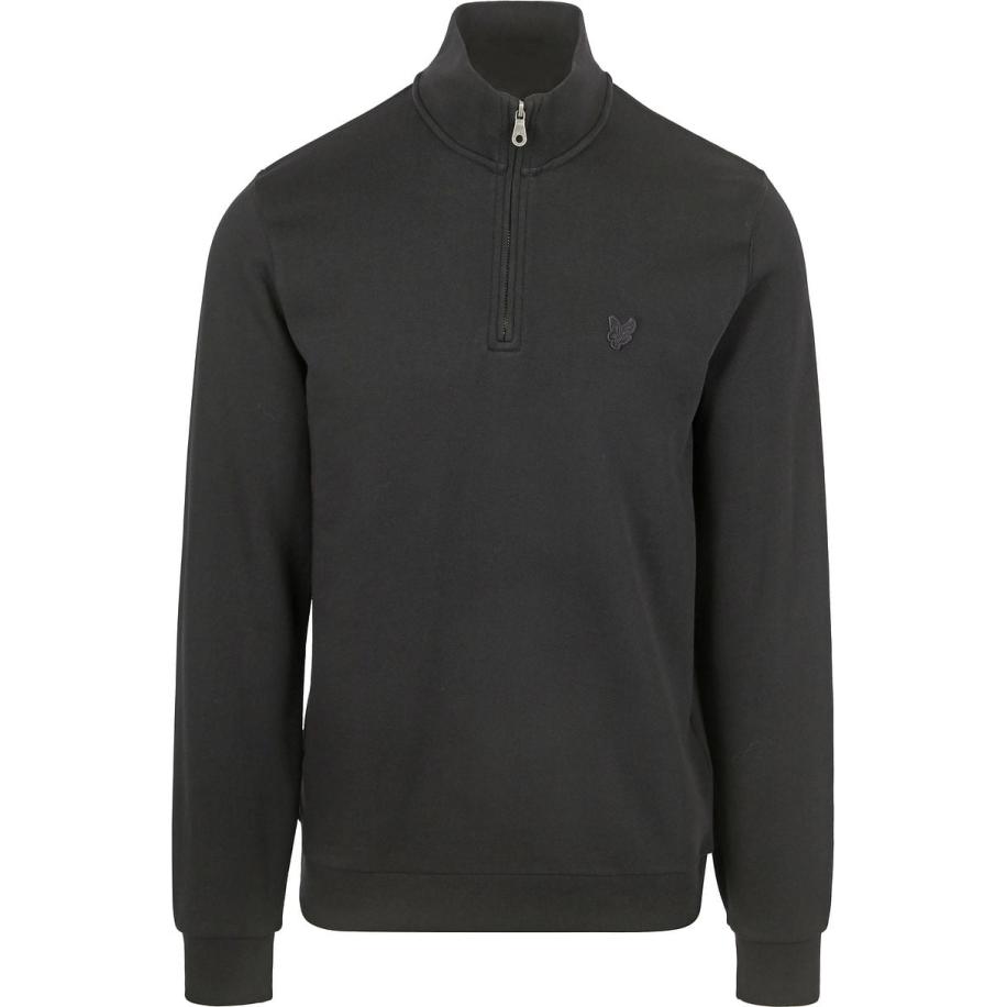 Lyle & Scott Half Zip Pullover Tonal Zwart Zwart