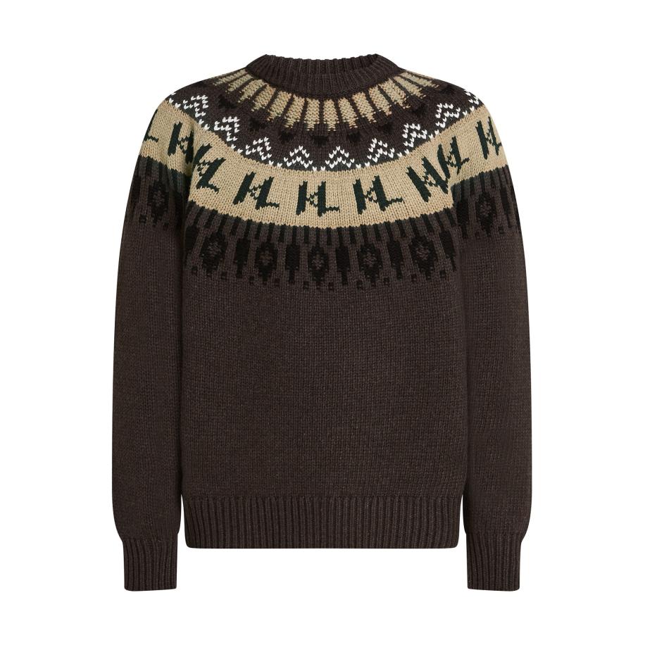 Karl Lagerfeld Karl Lagerfeld Trui beige / chocoladebruin / groen -