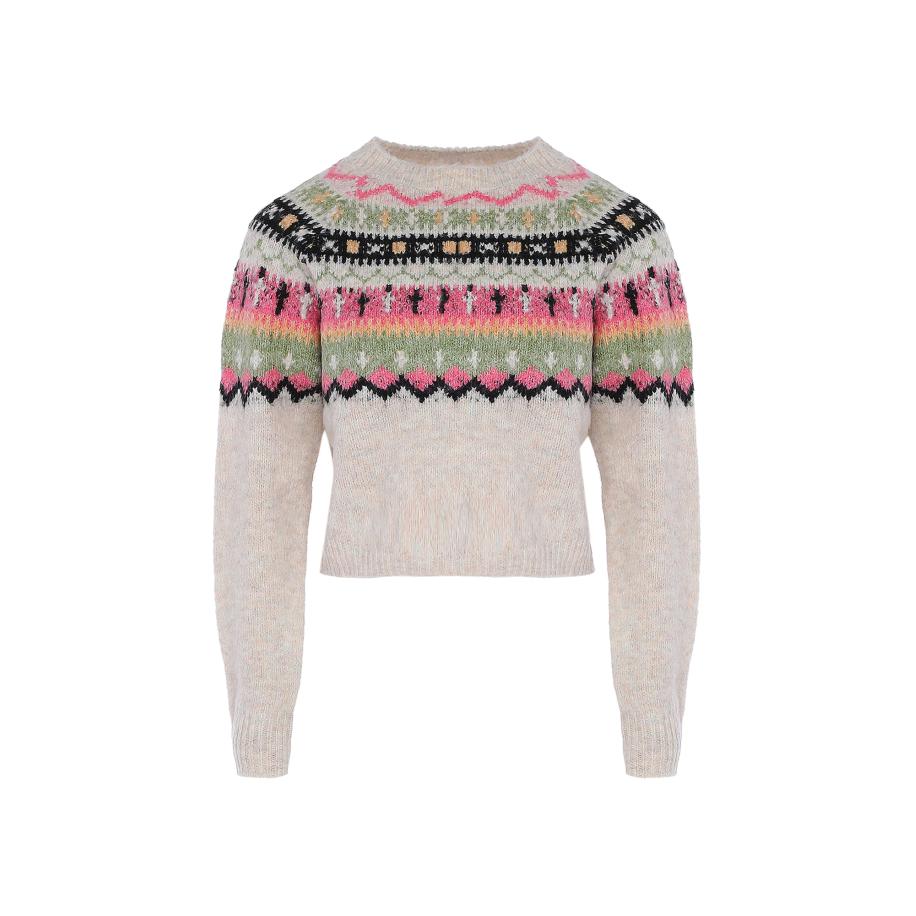Swirly swirly Trui Swirly beige / appel / lichtroze / zwart -