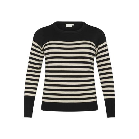 KAFFE CURVE Trui Lizzy crème / zwart