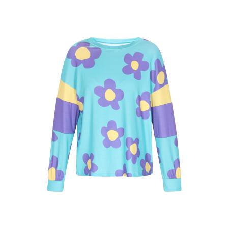 ebeeza ebeeza Sweatshirt Fashion Look azuur / pasteelgeel / donkerlila