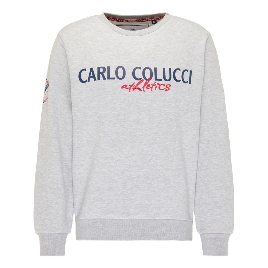 carlo colucci Carlo Colucci Sweatshirt Contini navy / grijs gemêleerd / rood -