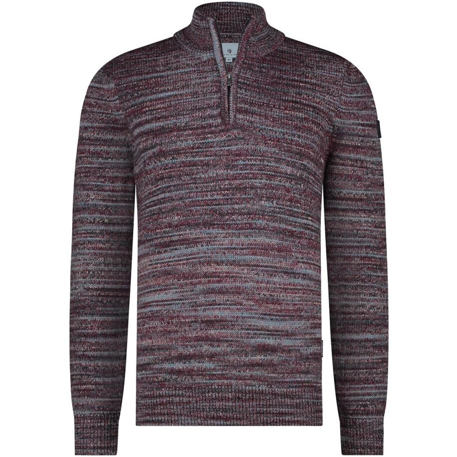 State Of Art Half Zip Trui Melange Bordeaux Rood
