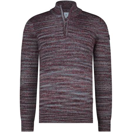 State Of Art Half Zip Trui Melange Bordeaux