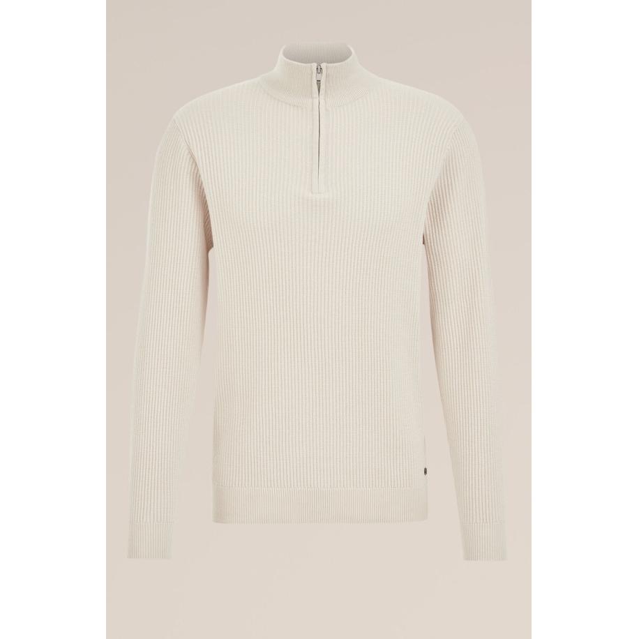 Fundamentals heren trui met rits - Beige - Katoen - Maat: XL Bruin