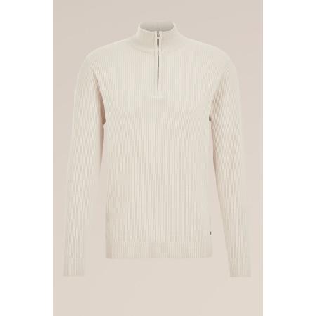 Fundamentals heren trui met rits - Beige - Katoen - Maat: XXXL