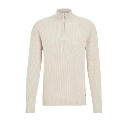 Fundamentals heren trui met rits - Beige - Katoen - Maat: XL