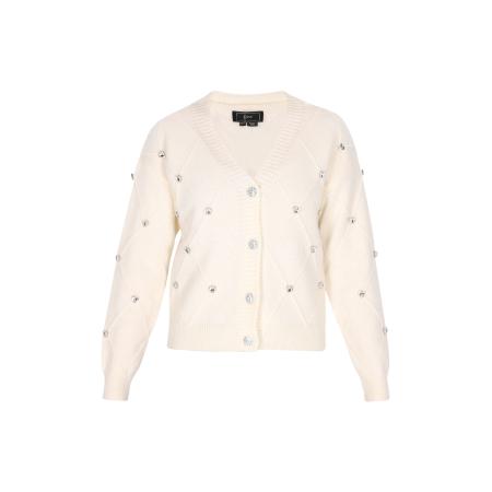 Faina faina Gebreid vest zilver / wolwit