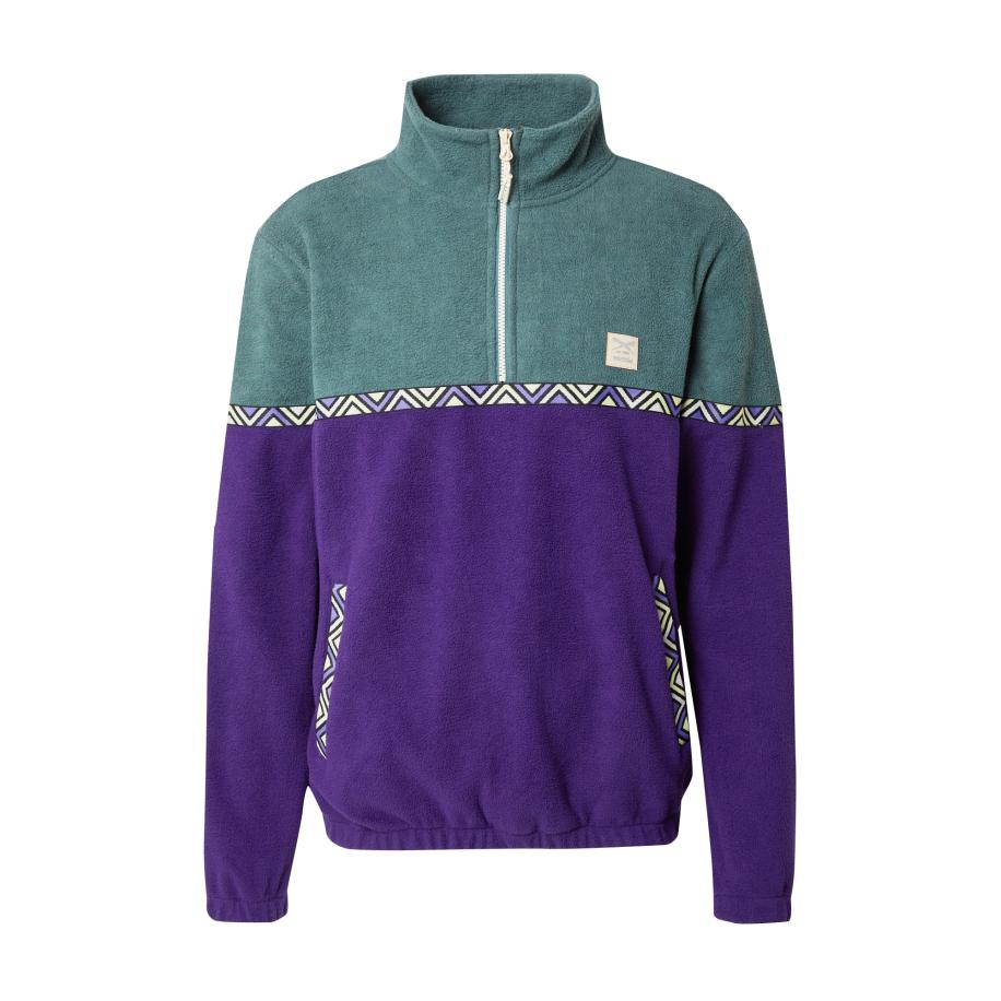 Iriedaily Iriedaily Trui Monte Noe pasteelgeel / smaragd / donkerlila / zwart -