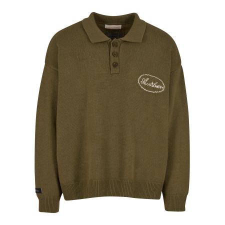 Another Cotton Lab Another Cotton Lab Trui olijfgroen / wit