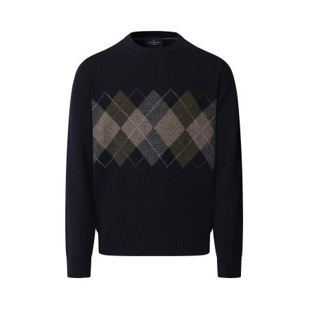 Hackett London Hackett London Trui navy / brokaat / donkergrijs / olijfgroen