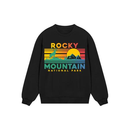 F4NT4STIC F4NT4STIC Sweatshirt US National Parks Rocky Mountain Sunset gemengde kleuren / zwart