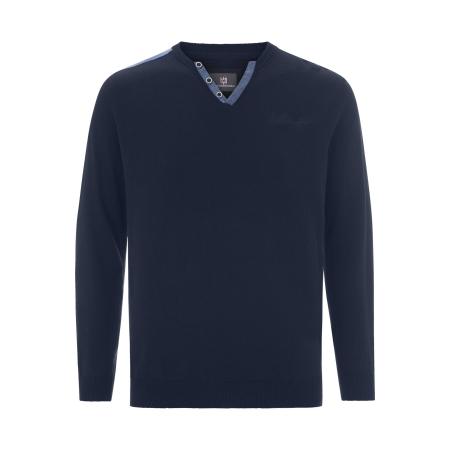 Jan Vanderstorm Gebreide trui donkerblauw, Effen