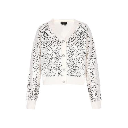 Faina faina Gebreid vest zilver / wit