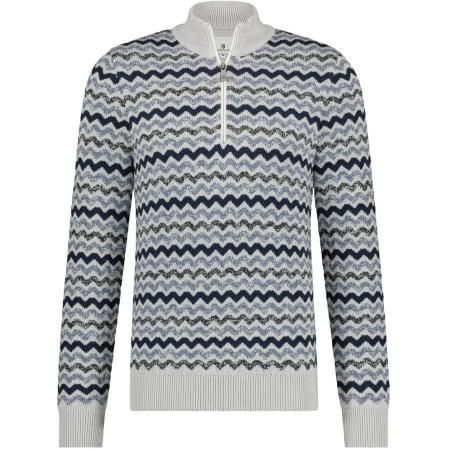 State Of Art Half Zip Grijsblauw Print