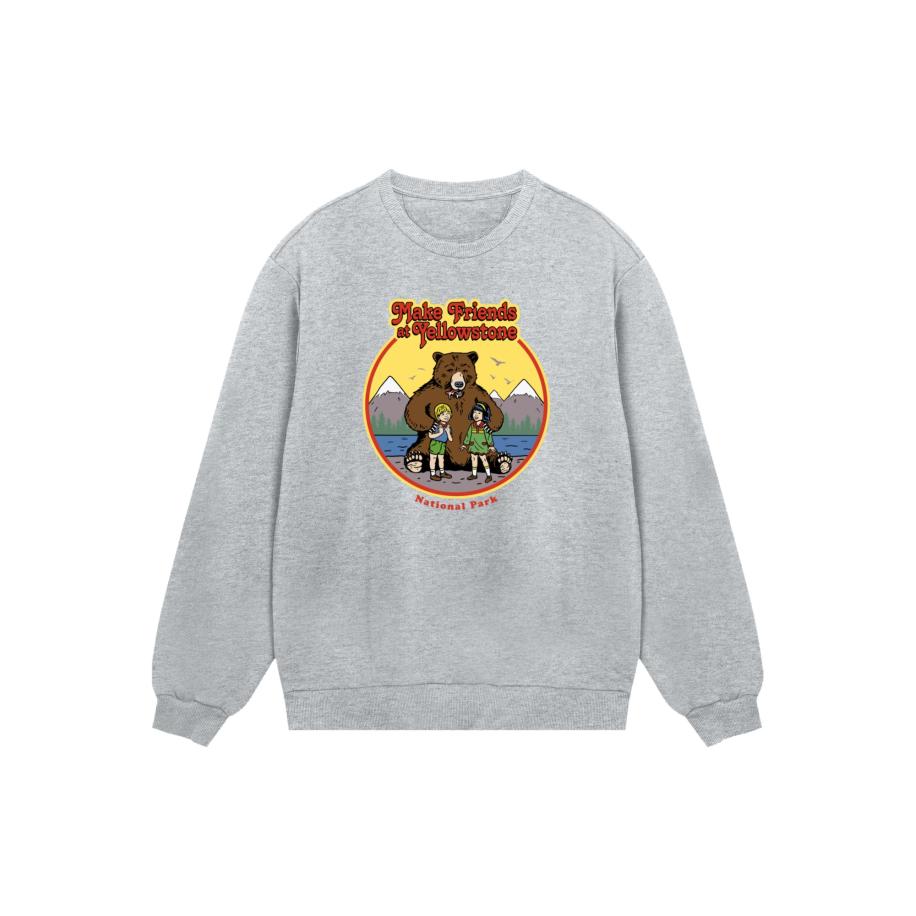 F4NT4STIC Sweatshirt US National Parks Make Friends At Yellowstone bruin / geel / grijs / rood Grijs