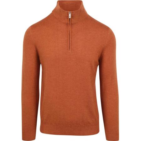 R2 Half Zip Trui Merino Wol Brique