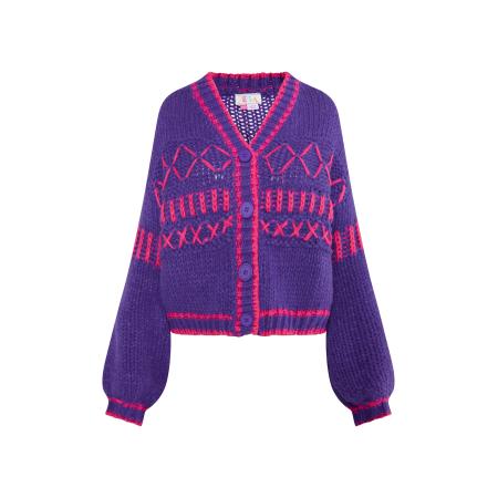 IZIA IZIA Gebreid vest Eyota donkerlila / magenta