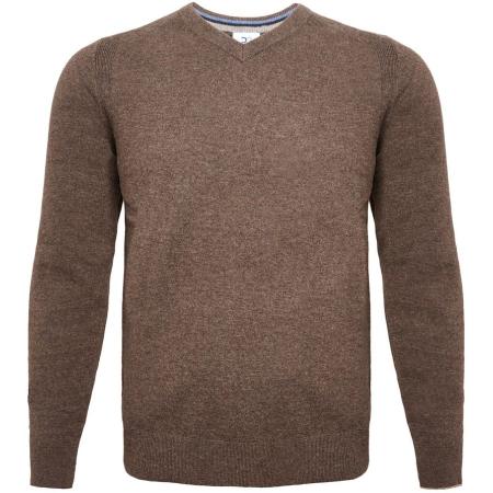 R2 Trui V-Hals Merinowol Taupe