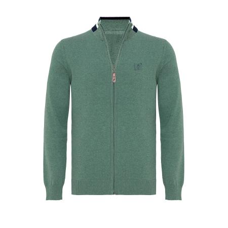 Jacey Quinn Gebreid vest groen gemêleerd