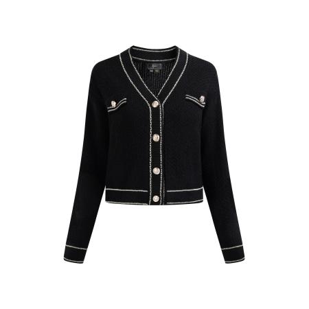 Faina faina Gebreid vest Koosh zwart / wit