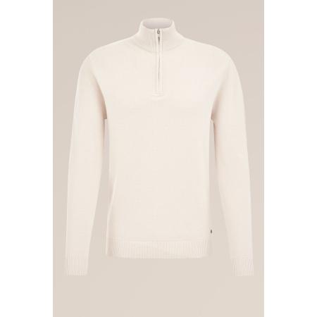 WE Fashion Heren Regular fit trui met rits - Regular fit - Gebroken wit - Katoen - Maat: M