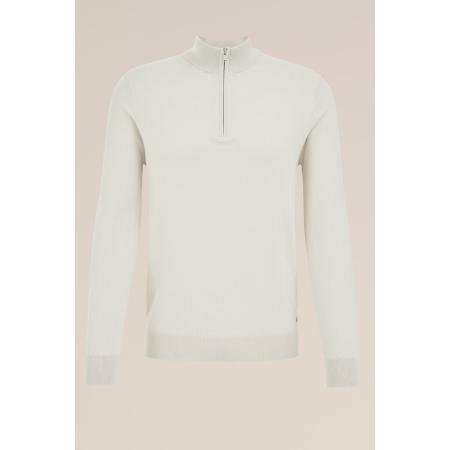 Fundamentals heren trui met rits - Wit - Katoen - Maat: XXXL