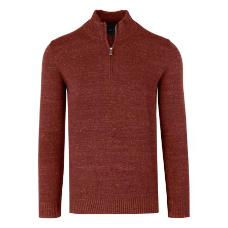 Marvelis Casual Trui ritssluiting rozenhout, Effen