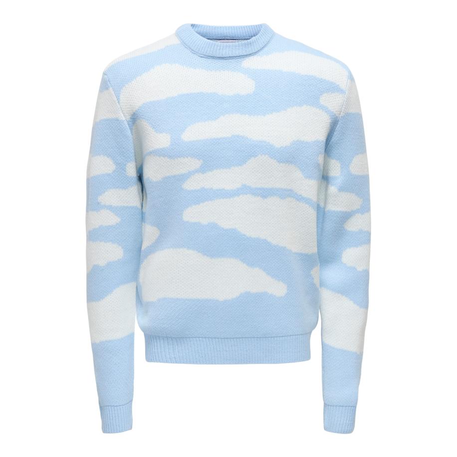 Only & Sons Trui ONSCLARK lichtblauw / offwhite Blauw