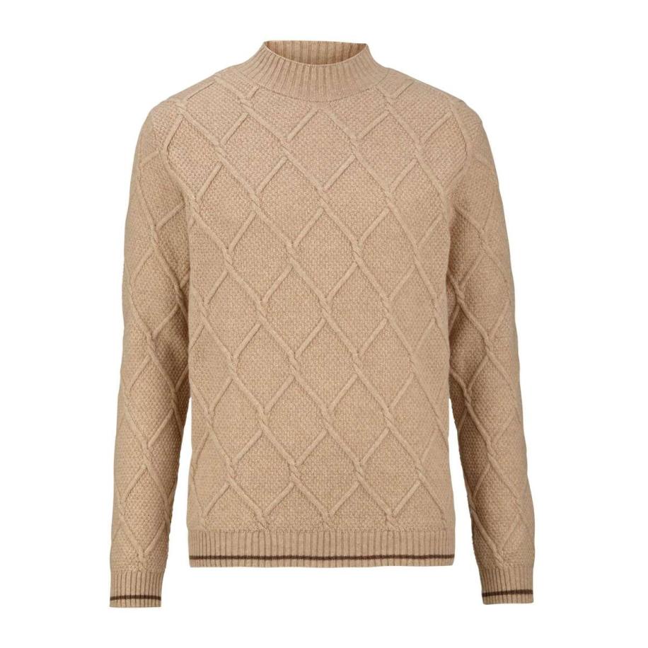 OLYMP SIGNATURE Soft Business Gebreide trui ronde hals natuurlijk, Gestructureerd Bruin