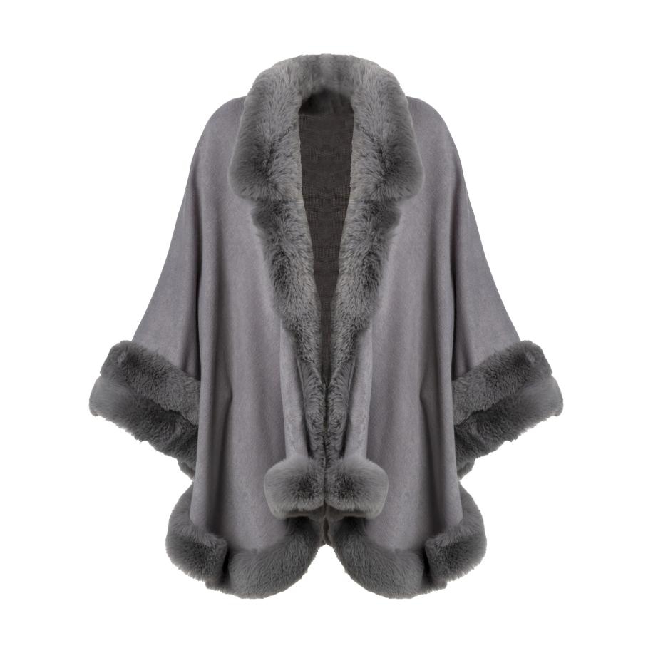 Influencer Influencer Gebreide mantel grijs / zwart -