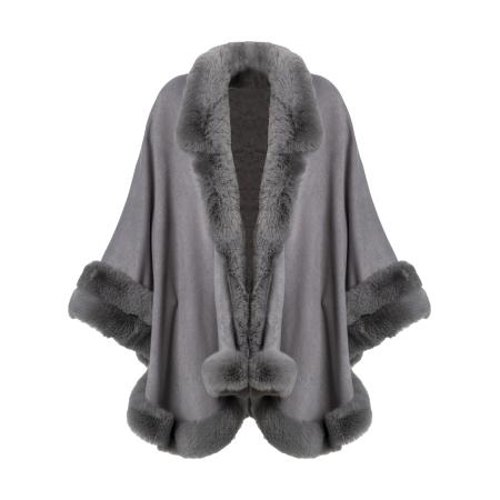 Influencer Influencer Gebreide mantel grijs / zwart