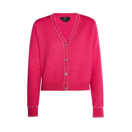 Faina faina Gebreid vest pink / parelwit