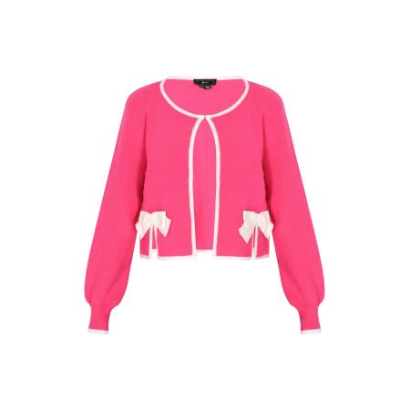 Faina faina Gebreid vest pink / wit