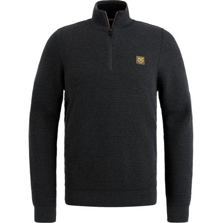 PME Legend Half Zip Trui Mouliné Zwart