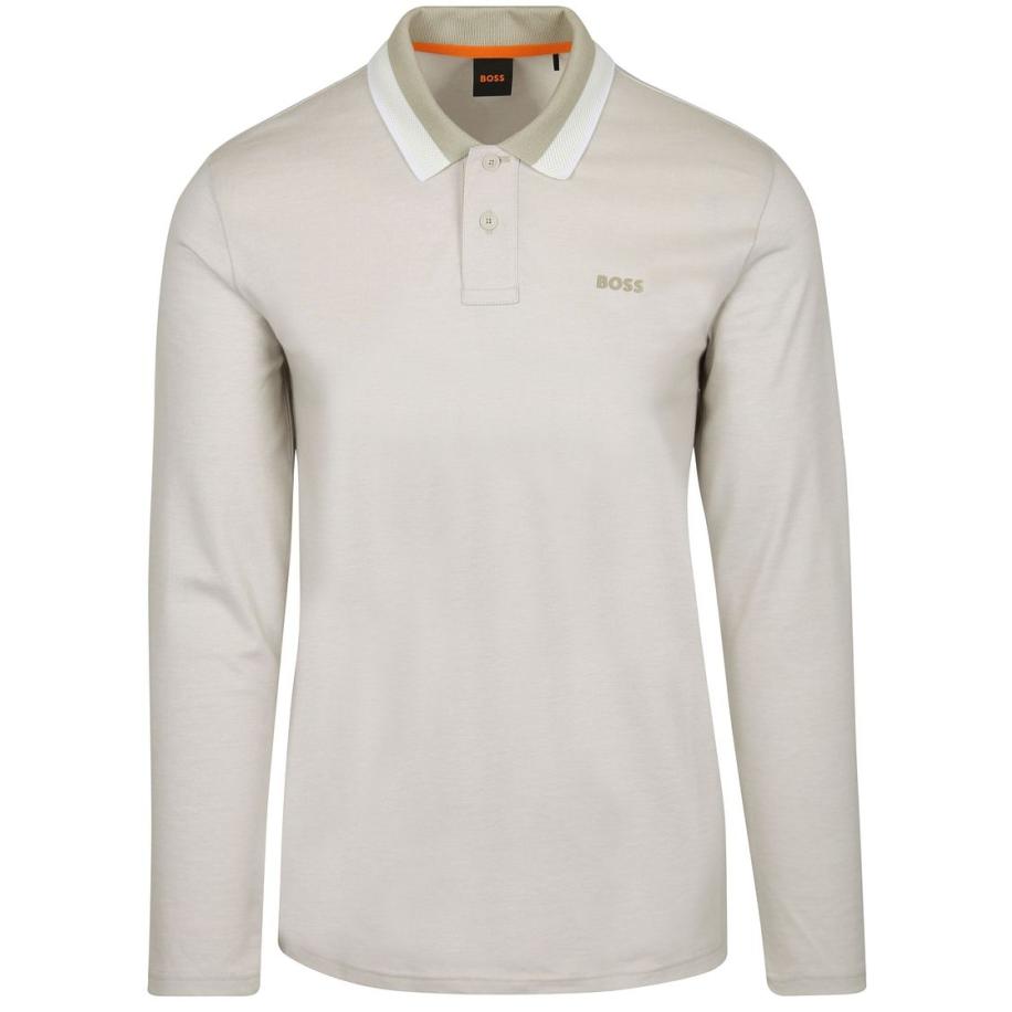 BOSS Peoxfordlong Polo Beige Bruin