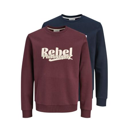 JJ Rebel JJ Rebel Sweatshirt JREBRAKIM nachtblauw / aubergine / wit