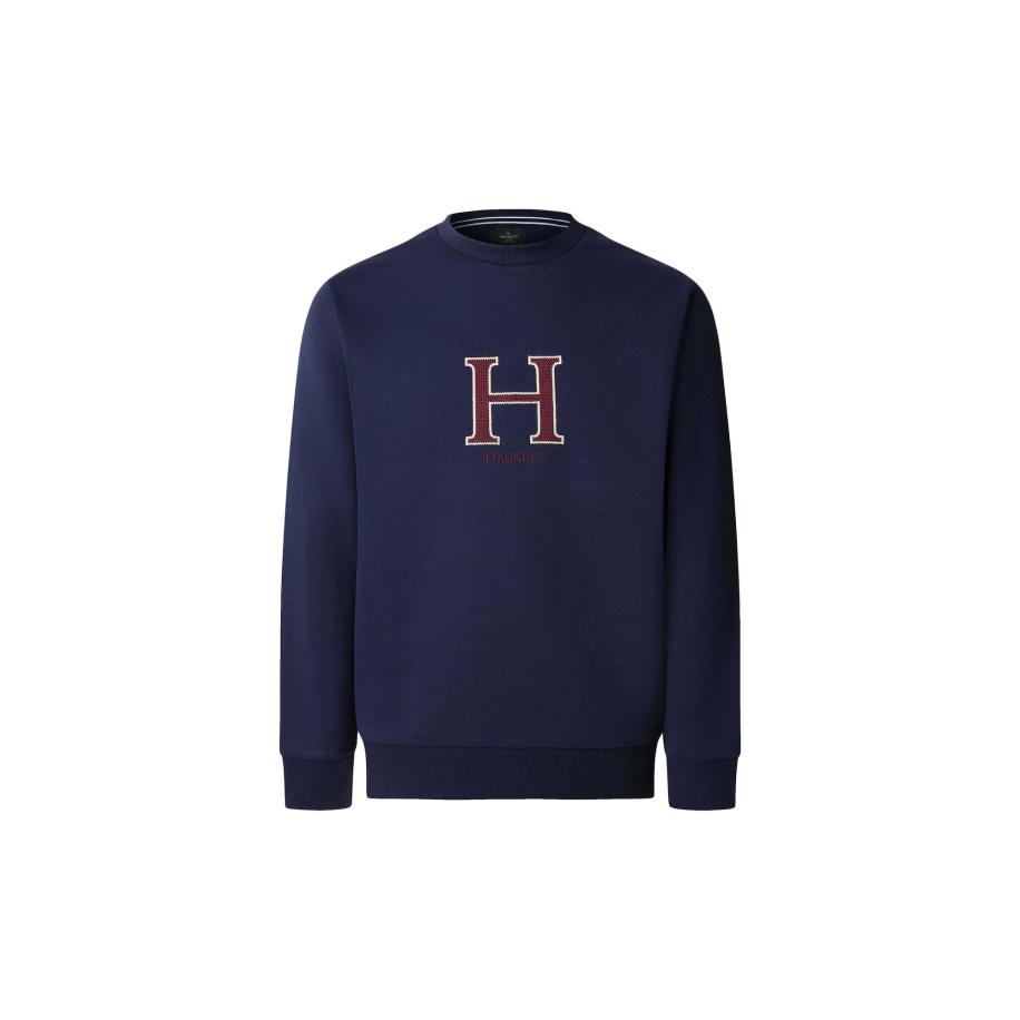 Hackett London Hackett London Trui Heritage nachtblauw / robijnrood / wit -
