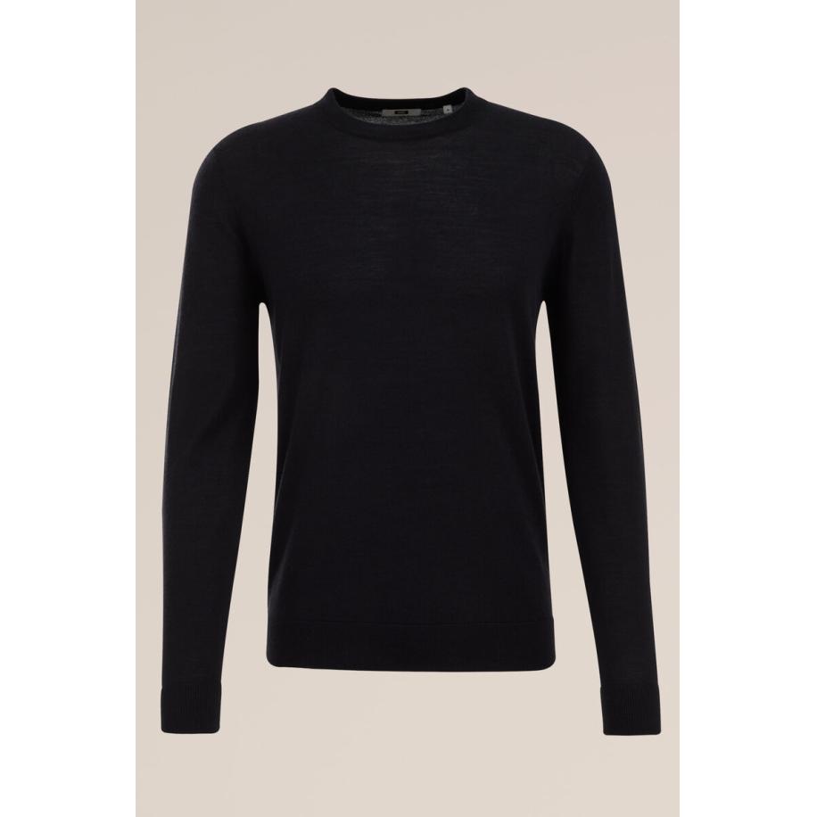 Fundamentals heren Slim fit trui van merinowol - Slim Fit - Zwart - Merino wol - Maat: XS Zwart