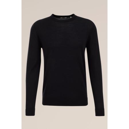 Fundamentals heren Slim fit trui van merinowol - Slim Fit - Zwart - Merino wol - Maat: XS