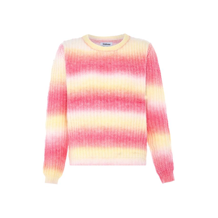 Sidona Sidona Trui geel / rosa / wit -