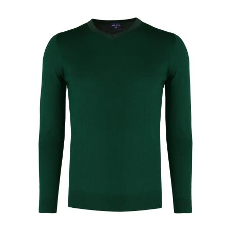 Marvelis Casual Trui V-hals grijs-groen, Effen