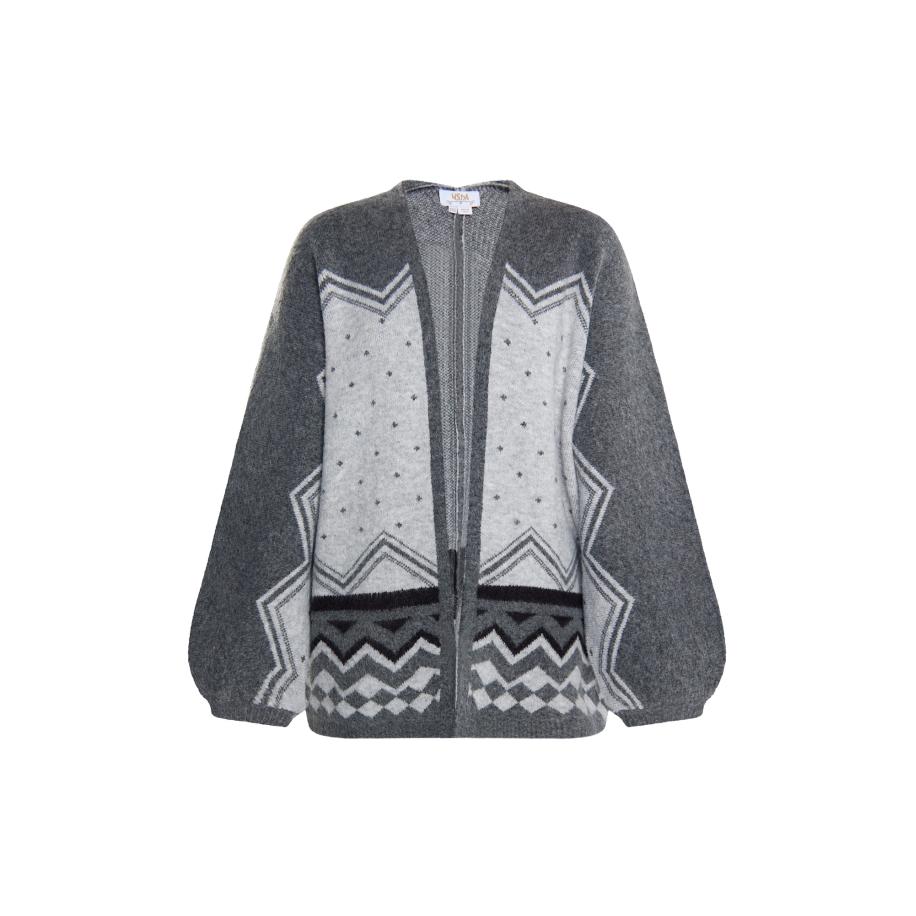 Usha usha FESTIVAL Gebreid vest lichtgrijs / donkergrijs / zwart -